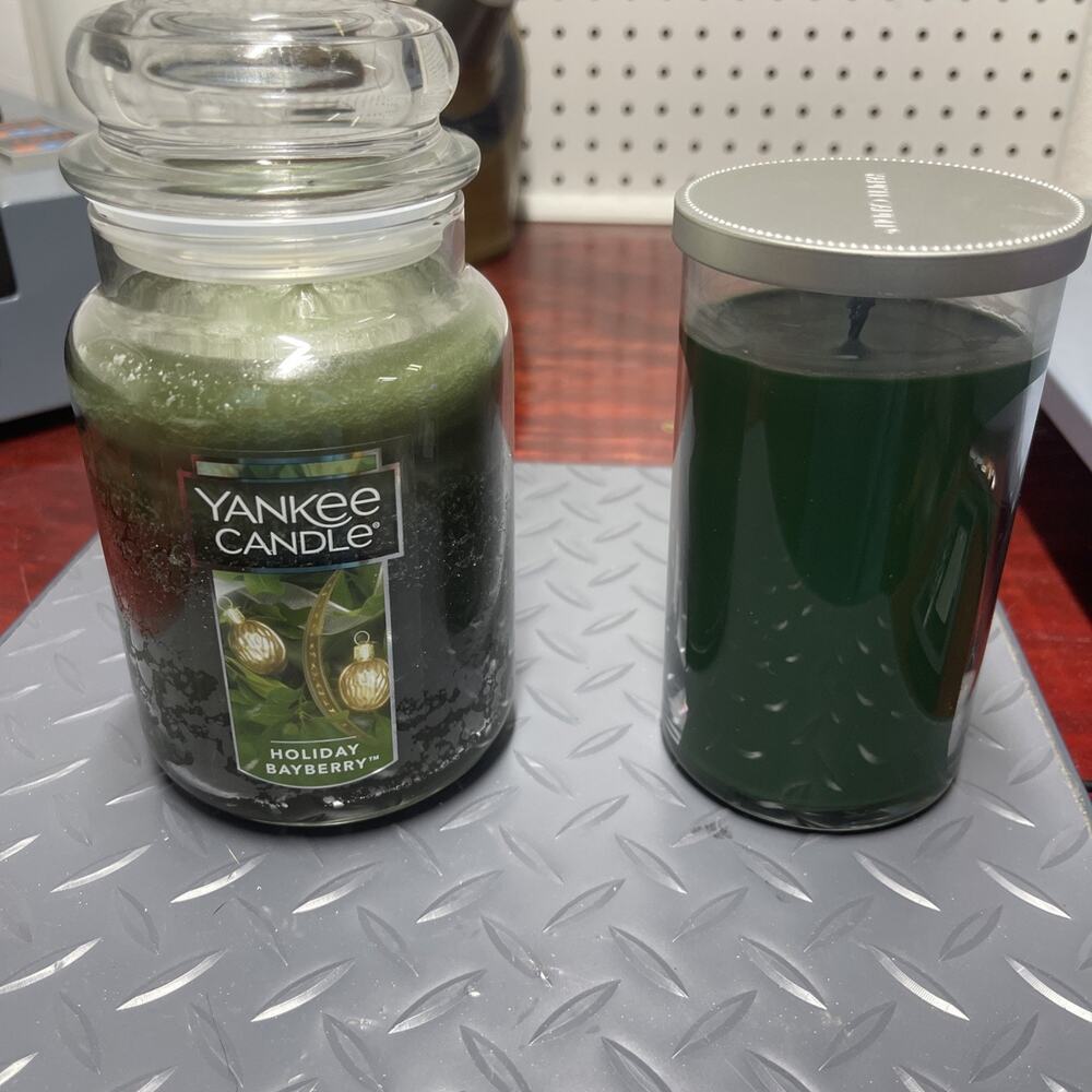 Yankee Candle Holiday Bayberry Large Jar - NEW & Yankee Balsam/Cedar Medium Jar